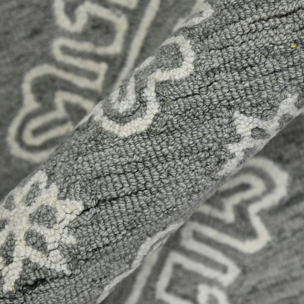 Amer Rugs Boscage Classic Geometric Hand-hooked Area Rug, Timeless Charm For Modern And Traditional Spaces Shale Gray Wool Bos330203