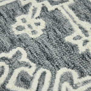 Amer Rugs Boscage Classic Geometric Hand-hooked Area Rug, Timeless Charm For Modern And Traditional Spaces Gray Steel Wool Bos340203