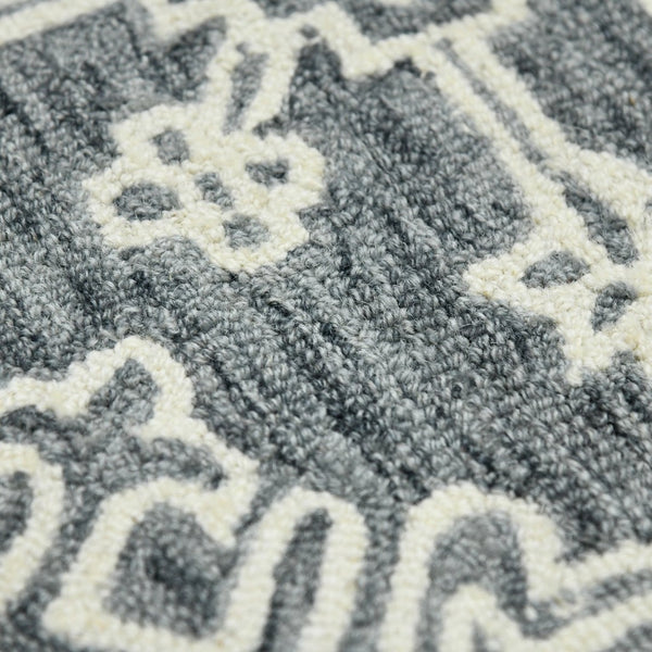 Amer Rugs Boscage Classic Geometric Hand-hooked Area Rug, Timeless Charm For Modern And Traditional Spaces Gray Steel Wool Bos340203