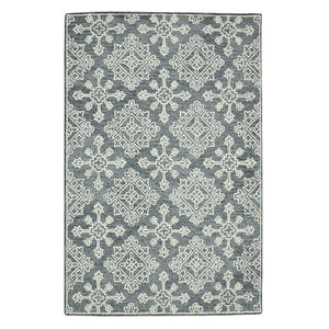 Amer Rugs Boscage Classic Geometric Hand-hooked Area Rug, Timeless Charm For Modern And Traditional Spaces Gray Steel Wool Bos340203