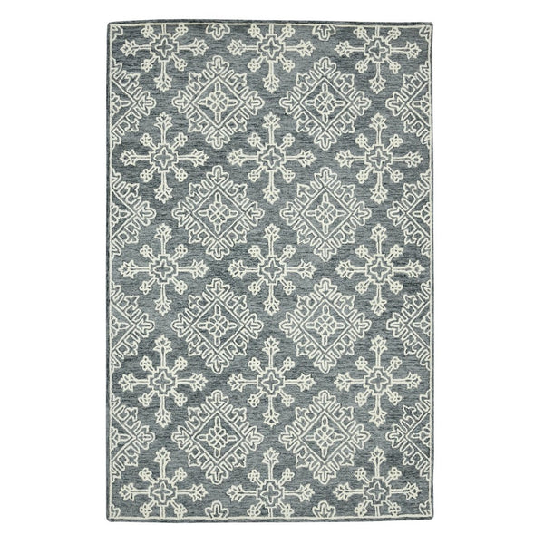 Amer Rugs Boscage Classic Geometric Hand-hooked Area Rug, Timeless Charm For Modern And Traditional Spaces Gray Steel Wool Bos340203