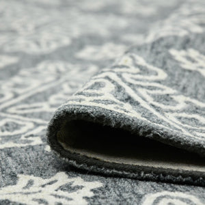 Amer Rugs Boscage Classic Geometric Hand-hooked Area Rug, Timeless Charm For Modern And Traditional Spaces Gray Steel Wool Bos340203