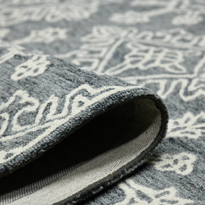 Amer Rugs Boscage Classic Geometric Hand-hooked Area Rug, Timeless Charm For Modern And Traditional Spaces Gray Steel Wool Bos340203