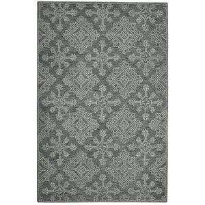 Amer Rugs Boscage Classic Geometric Hand-hooked Area Rug, Timeless Charm For Modern And Traditional Spaces Graphite Wool Bos360203