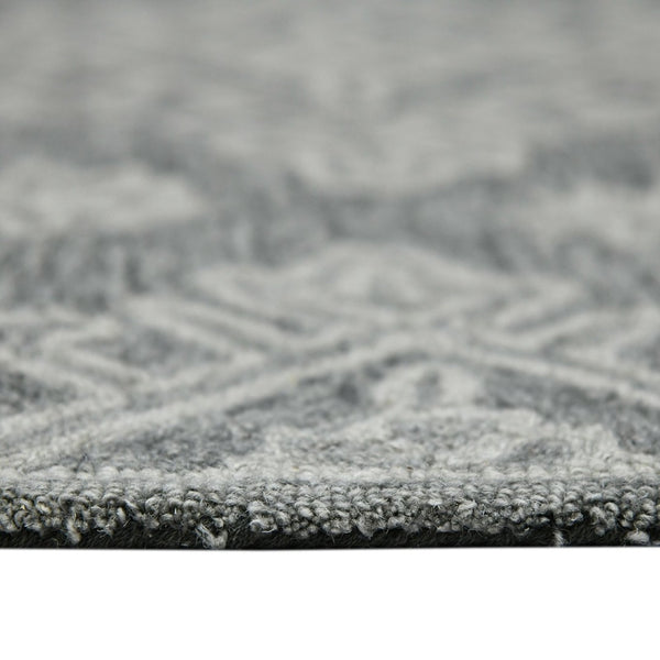 Amer Rugs Boscage Classic Geometric Hand-hooked Area Rug, Timeless Charm For Modern And Traditional Spaces Graphite Wool Bos360203