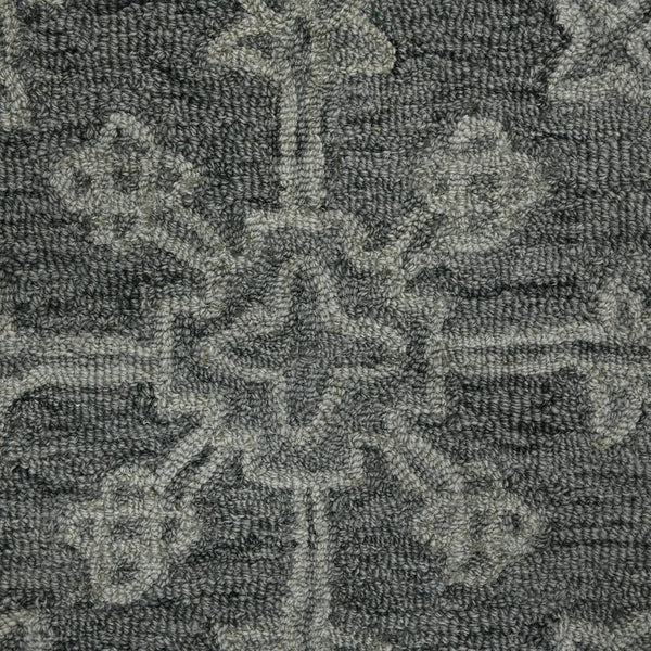 Amer Rugs Boscage Classic Geometric Hand-hooked Area Rug, Timeless Charm For Modern And Traditional Spaces Graphite Wool Bos360203