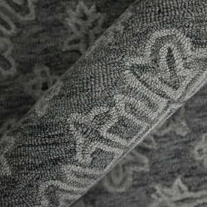 Amer Rugs Boscage Classic Geometric Hand-hooked Area Rug, Timeless Charm For Modern And Traditional Spaces Graphite Wool Bos360203