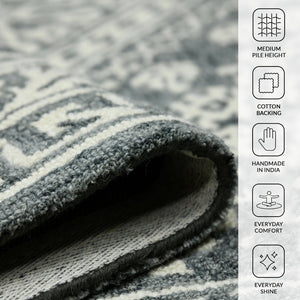 Amer Rugs Boscage Classic Geometric Hand-hooked Area Rug, Timeless Charm For Modern And Traditional Spaces Slate Gray Wool Bos610203