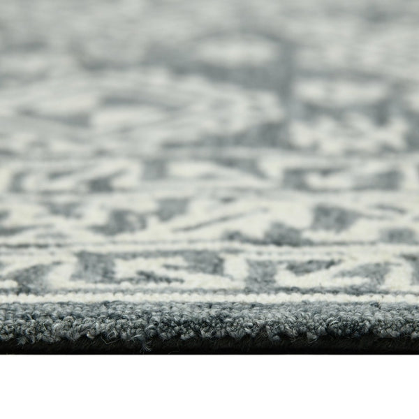 Amer Rugs Boscage Classic Geometric Hand-hooked Area Rug, Timeless Charm For Modern And Traditional Spaces Slate Gray Wool Bos610203