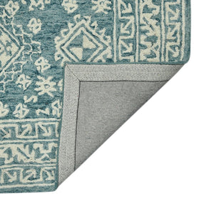 Amer Rugs Boscage Classic Geometric Hand-hooked Area Rug, Timeless Charm For Modern And Traditional Spaces Teal Blaze Wool Bos640203