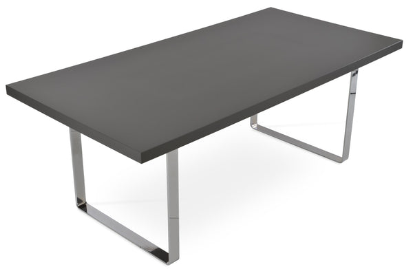 Soho Concept Bosphorus Dining Table Medium - Customizable Walnut/Wenge/White Lacquer Top With Solid Steel Base Grey,Chrome  Soho-concept-dining-chair-13638