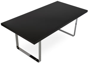 Soho Concept Bosphorus Dining Table Medium - Customizable Walnut/Wenge/White Lacquer Top With Solid Steel Base Chrome  Soho-concept-dining-chair-13643