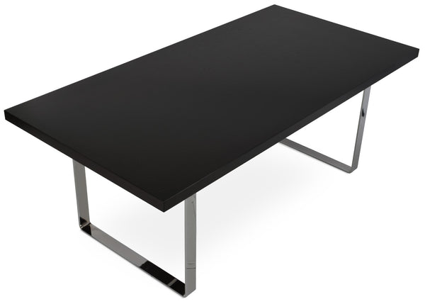 Soho Concept Bosphorus Dining Table Medium - Customizable Walnut/Wenge/White Lacquer Top With Solid Steel Base Chrome  Soho-concept-dining-chair-13643