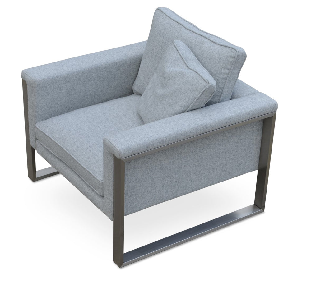 Soho Concept Soho Flat Lounge Armchair - Modern Chrome Base, Stylish Upholstered Seating For Any Room, 300 Lbs Capacity Bone  Soho-concept-dining-chair-13360