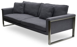 Soho Concept Soho Flat Lounge Armchair - Stylish Chrome Base, Comfortable Upholstery, Modern Design, 300 Lbs Capacity Dark Grey  Soho-concept-dining-chair-13366