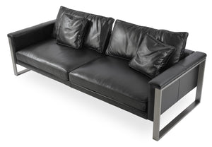 Soho Concept Soho Flat Lounge Armchair - Stylish Chrome Base, Comfortable Upholstery, Modern Design, 300 Lbs Capacity Black  Soho-concept-dining-chair-13365