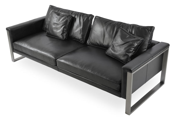 Soho Concept Soho Flat Lounge Armchair - Stylish Chrome Base, Comfortable Upholstery, Modern Design, 300 Lbs Capacity Black  Soho-concept-dining-chair-13365