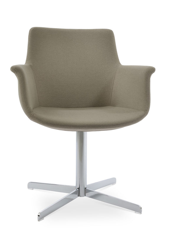 Soho Concept Bottega 4 Star Swivel Dining Armchair - Customizable Elegance In Premium Fabrics & Finishes Chrome,Beige  Soho-concept-dining-chair-01100