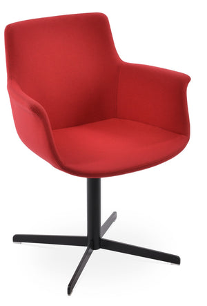 Soho Concept Bottega 4 Star Swivel Dining Armchair - Customizable Elegance In Premium Fabrics & Finishes Black,Red  Soho-concept-dining-chair-01098