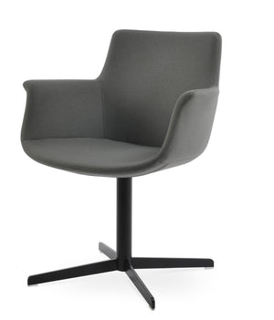 Soho Concept Bottega 4 Star Swivel Dining Armchair - Luxurious Camira Era Fabric, Premium Finish Options, 10-year Guarantee Black,Grey  Soho-concept-dining-chair-01096