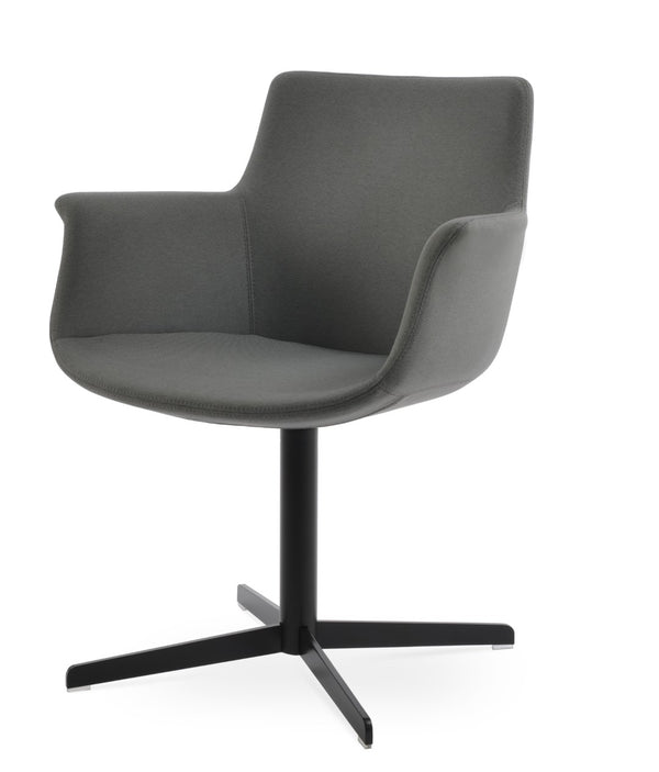 Soho Concept Bottega 4 Star Swivel Dining Armchair - Luxurious Camira Era Fabric, Premium Finish Options, 10-year Guarantee Black,Grey  Soho-concept-dining-chair-01096
