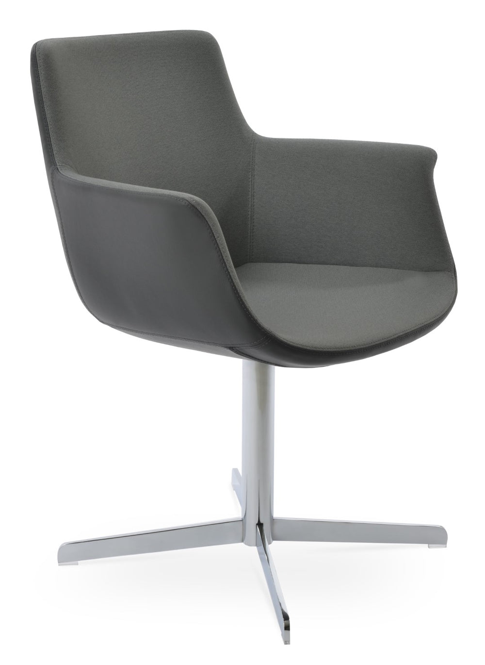 Soho Concept Bottega 4 Star Swivel Dining Armchair - Customizable Elegance In Premium Fabrics & Finishes Chrome,Grey  Soho-concept-dining-chair-01094