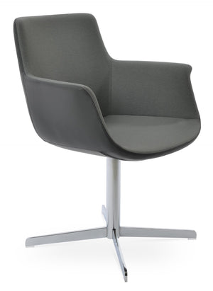 Soho Concept Bottega 4 Star Swivel Dining Armchair - Customizable Elegance In Premium Fabrics & Finishes Chrome,Grey  Soho-concept-dining-chair-01097