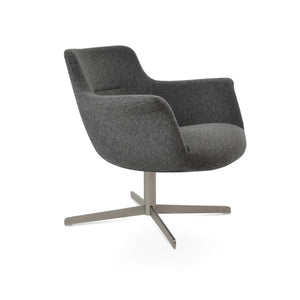 Soho Concept Bottega 4 Star Swivel Dining Armchair - Luxurious Camira Wool, 10-year Guarantee, Dark Grey Comfort Dark Grey  Soho-concept-dining-chair-12935
