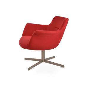 Soho Concept Bottega 4 Star Swivel Dining Armchair - Luxurious Upholstery, Stylish Finishes & 10-year Guarantee Red  Soho-concept-dining-chair-12934