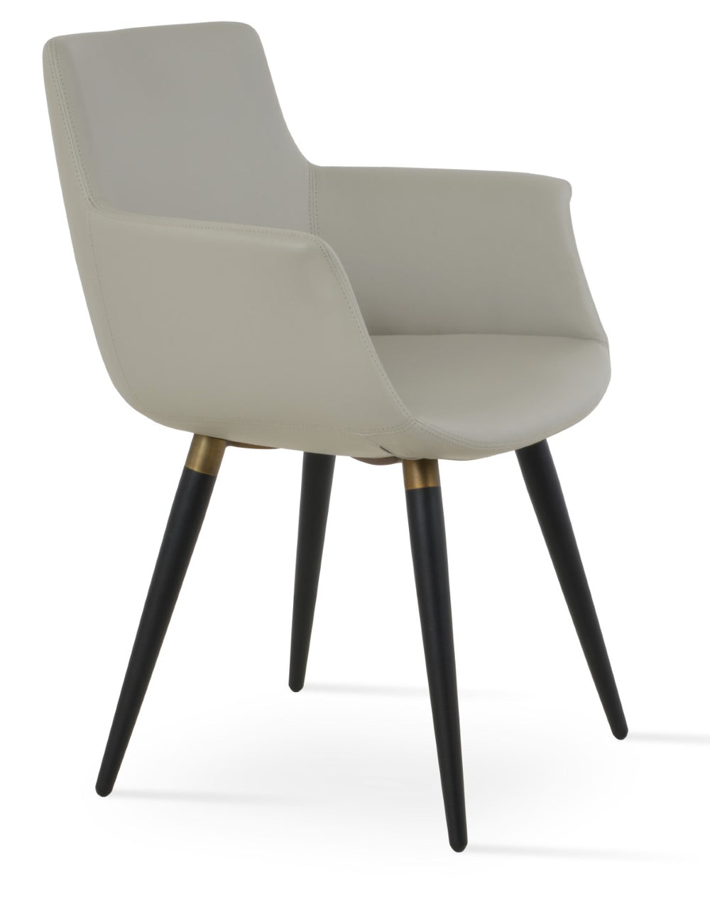 Soho Concept Bottega Ana Armchair Dining Chair - Elegant Leatherette Design, Metal Legs, 2-year Guarantee, 200 Lbs Black,Gold,Light Grey  Soho-concept-dining-chair-01104
