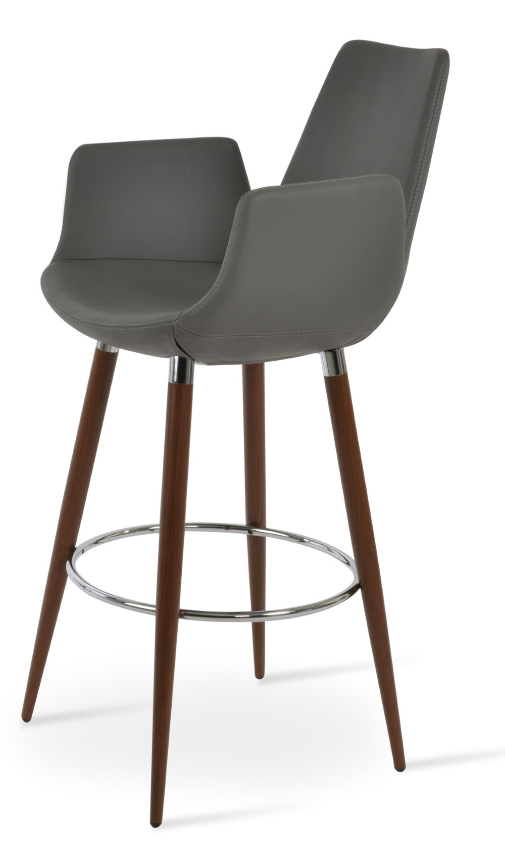 Soho Concept Bottega Ana Barstools & Counterstools - Stylish Leatherette, Soft Walnut Finish, 2-year Warranty! Walnut  Soho-concept-dining-chair-10582
