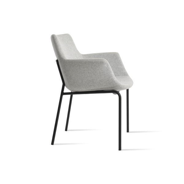 Soho Concept Bottega Arm Large Office Chair - Stylish Chrome Base, Versatile Heights, 10-year Fabric Guarantee! Black,Silver  Soho-concept-dining-chair-01528