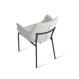 Soho Concept Bottega Arm Large Office Chair - Stylish Chrome Base, Versatile Heights, 10-year Fabric Guarantee! Black,Silver  Soho-concept-dining-chair-01528