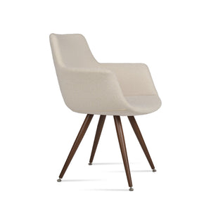 Soho Concept Bottega Arm (Large) Office Chair - Stylish Upholstered Dining Chair With 10-year Guarantee & Comfort Walnut,White  Soho-concept-dining-chair-01529