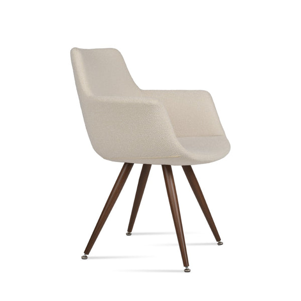 Soho Concept Bottega Arm (Large) Office Chair - Stylish Upholstered Dining Chair With 10-year Guarantee & Comfort Walnut,White  Soho-concept-dining-chair-01529