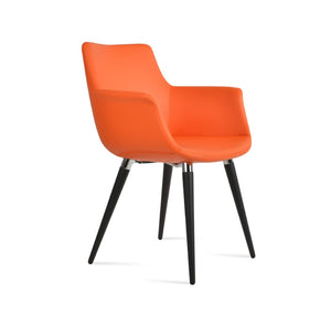 Soho Concept Bottega Arm (Large) Office Chair – Stylish Leatherette Design With Steel Base & 2-year Warranty Black,Chrome,Orange  Soho-concept-dining-chair-01523