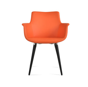 Soho Concept Bottega Arm (Large) Office Chair – Stylish Leatherette Design With Steel Base & 2-year Warranty Black,Chrome,Orange  Soho-concept-dining-chair-01523