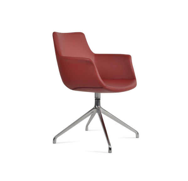 Soho Concept Bottega Arm (Large) Office Chair – Stylish Leatherette Design With Steel Base & 2-year Warranty Red  Soho-concept-dining-chair-01527