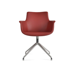 Soho Concept Bottega Arm (Large) Office Chair – Stylish Leatherette Design With Steel Base & 2-year Warranty Red  Soho-concept-dining-chair-01527