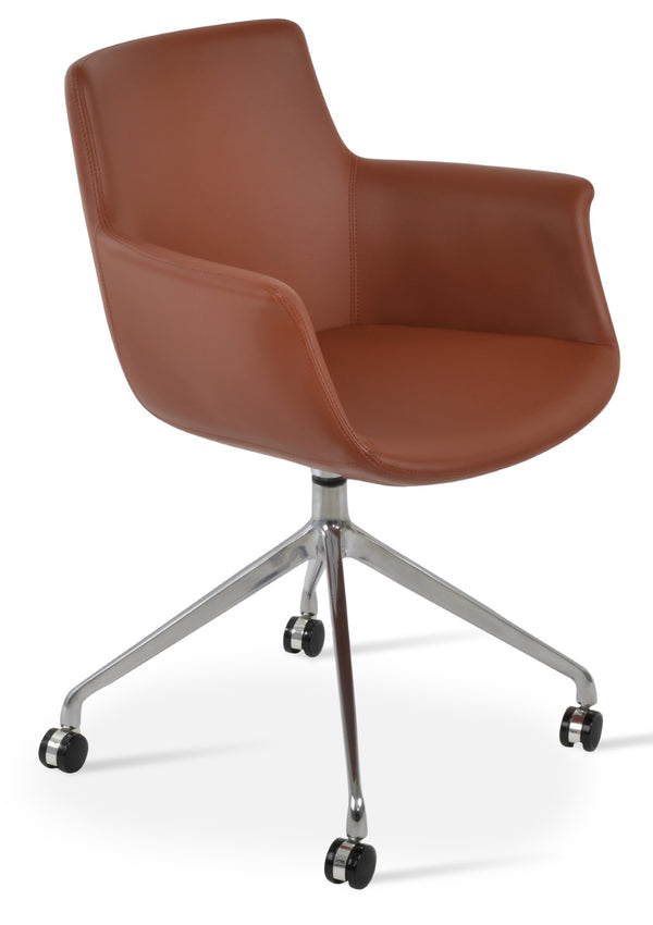 Soho Concept Bottega Spider Swivel Armchair - Stylish Dining Chair With Soft Leatherette, 2-year Warranty & More Cinnamon  Soho-concept-dining-chair-01532