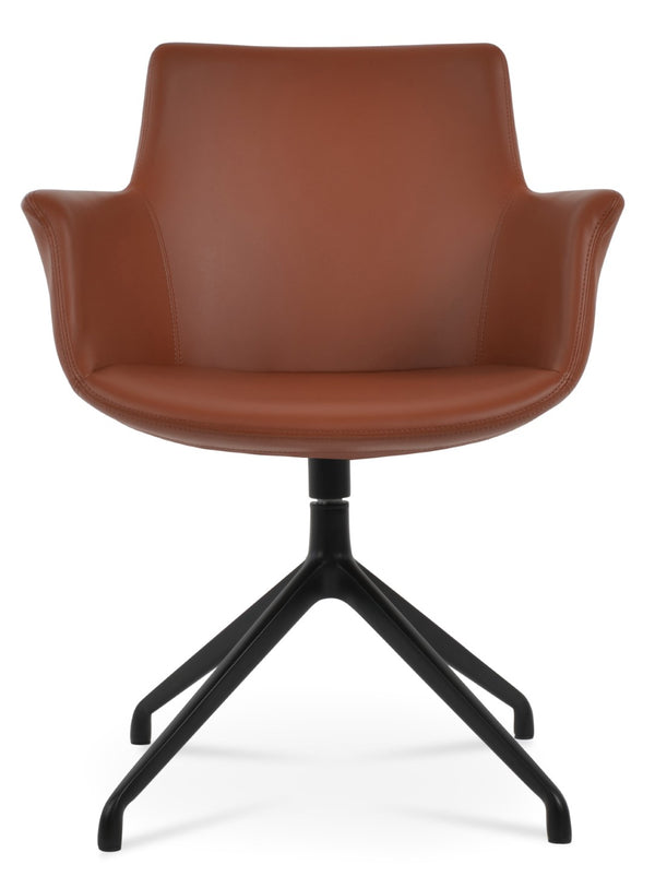Soho Concept Bottega Spider Swivel Armchair - Stylish Dining Chair With Soft Leatherette, 2-year Warranty & More Black  Soho-concept-dining-chair-01531