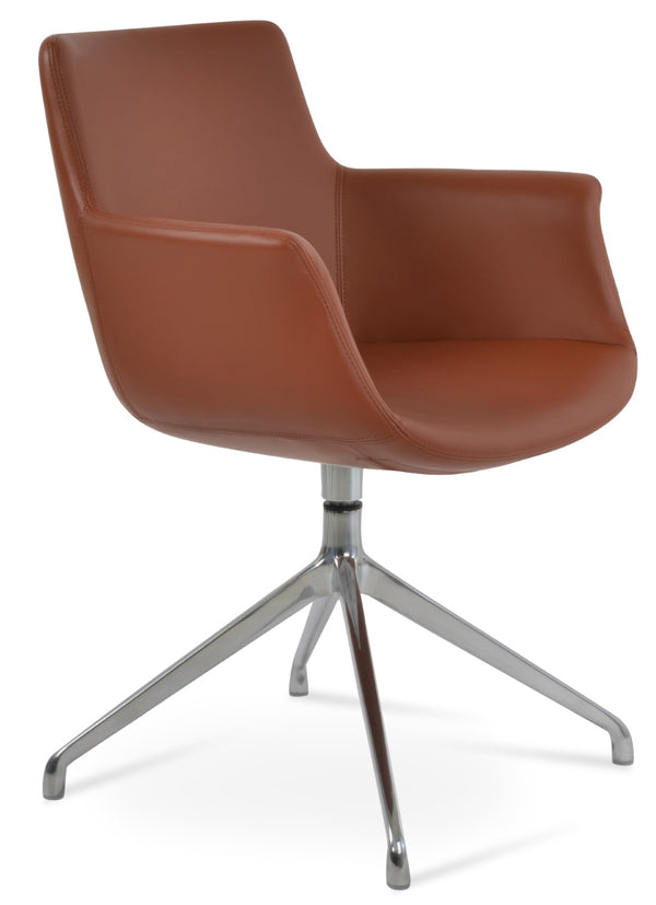 Soho Concept Bottega Spider Swivel Armchair - Luxury Fabrics, Polished Finishes, 10-year Guarantee, Stylish Comfort Cinnamon  Soho-concept-dining-chair-01530