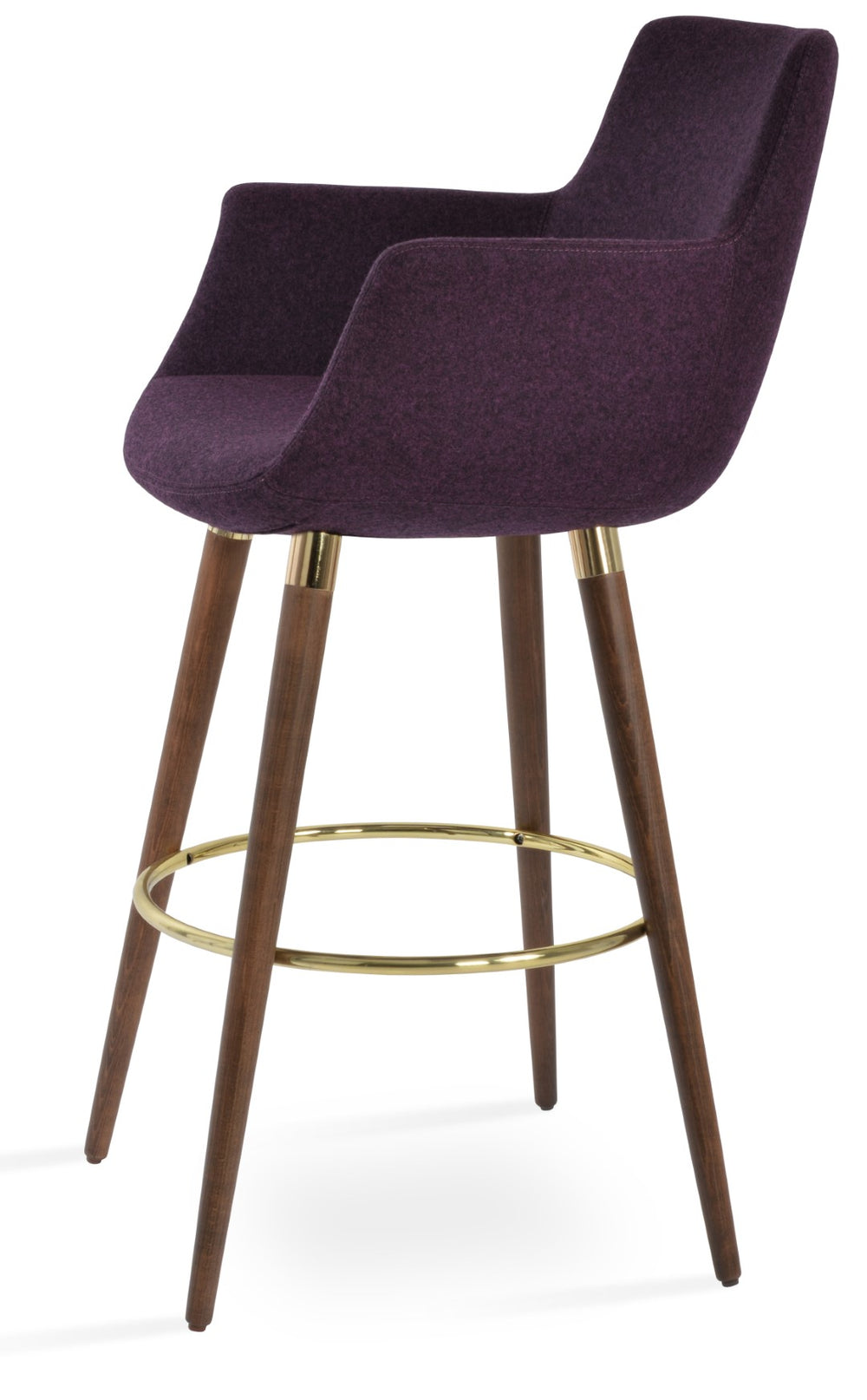 Soho Concept Bottega Stylish X-wood Barstools In Premium Camira Blazer Wool, Elegant Walnut Finish & 10-year Guarantee Walnut,Gold  Soho-concept-dining-chair-10677