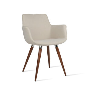 Soho Concept Bottega Arm Office Chair - Stylish Comfort With Adjustable Height, Premium Fabrics & 10-year Warranty Walnut,Chrome,White  Soho-concept-dining-chair-01126