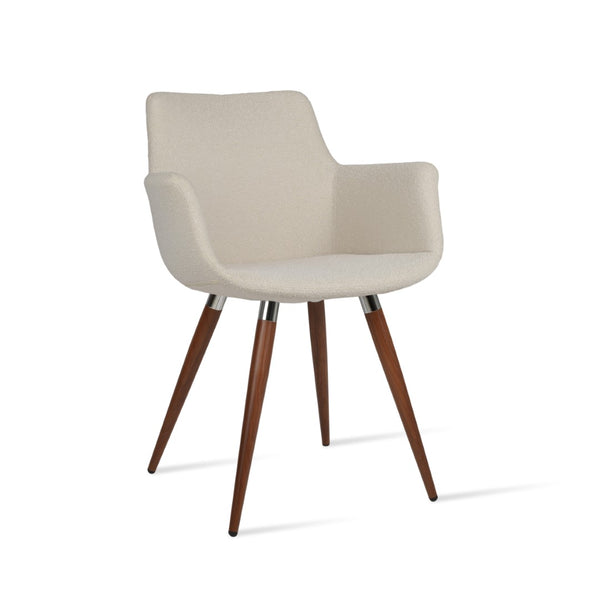 Soho Concept Bottega Arm Office Chair - Stylish Comfort With Adjustable Height, Premium Fabrics & 10-year Warranty Walnut,Chrome,White  Soho-concept-dining-chair-01126