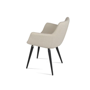 Soho Concept Bottega Arm Office Chair - Stylish Comfort With Adjustable Height, Premium Fabrics & 10-year Warranty Black,Chrome,White  Soho-concept-dining-chair-01125