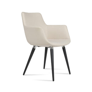 Soho Concept Bottega Arm Office Chair - Stylish Comfort With Adjustable Height, Premium Fabrics & 10-year Warranty Black,Chrome,White  Soho-concept-dining-chair-01125