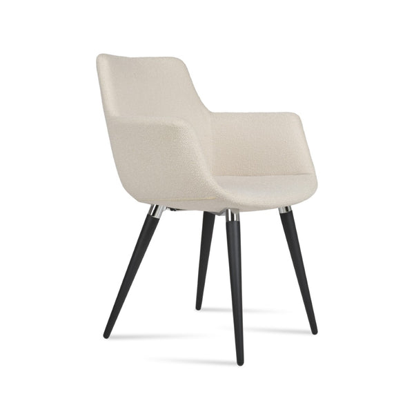 Soho Concept Bottega Arm Office Chair - Stylish Comfort With Adjustable Height, Premium Fabrics & 10-year Warranty Black,Chrome,White  Soho-concept-dining-chair-01125