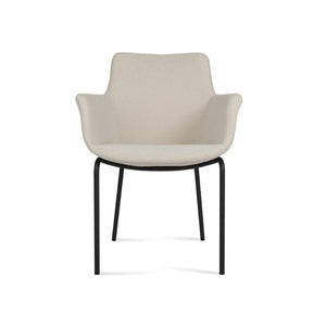 Soho Concept Bottega Arm Office Chair - Stylish Comfort With Adjustable Height, Premium Fabrics & 10-year Warranty Black,White  Soho-concept-dining-chair-01128