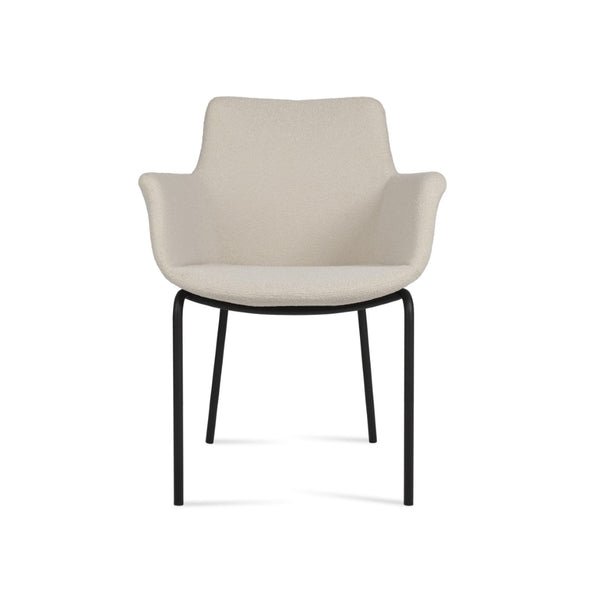 Soho Concept Bottega Arm Office Chair - Stylish Comfort With Adjustable Height, Premium Fabrics & 10-year Warranty Black,White  Soho-concept-dining-chair-01128